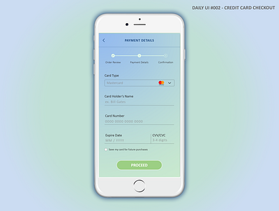 Daily UI #002 - Credit card checkout dailyui dailyui 002 mobile app mobile design mobile ui ui ux
