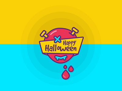 Happy Halloween badge halloween scary sticker sticker mule