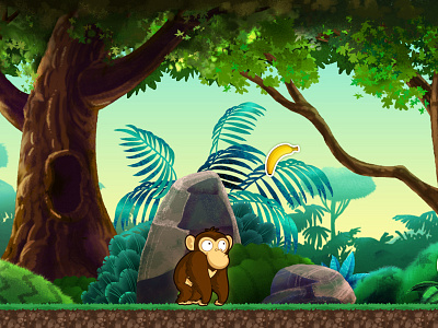 Rudy the Gorilla banana chimpanzees game gorilla monkey platform game