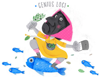 Genius Loci Woman character fish genius nature woman