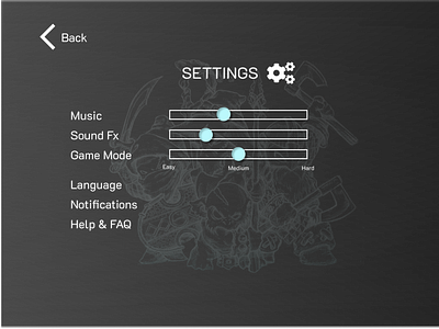 Settings page figmadesign game design ui design