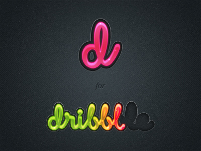 D For Delicious Dribbble neon purple style text