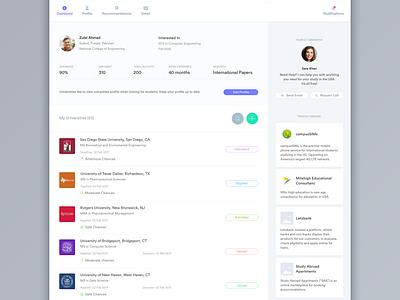 Ubergrad Student Phase Post-Login by Zulal Ahmad on Dribbble