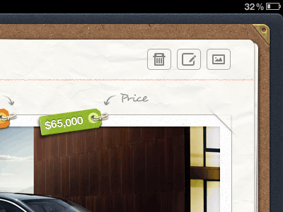 drop-down animation animation app dropdown ios ipad leather paper receipt tags ui ux