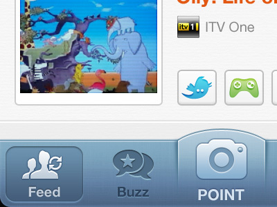 tvtak app blue buttons ios iphone textured ui ux yellow