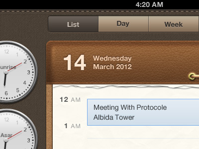 islamic app app calendar ios ipad islamic textures todo ui ux