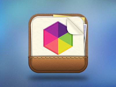 getbelongings fold icon ios ipad iphon leather paper stitches texture ui ux