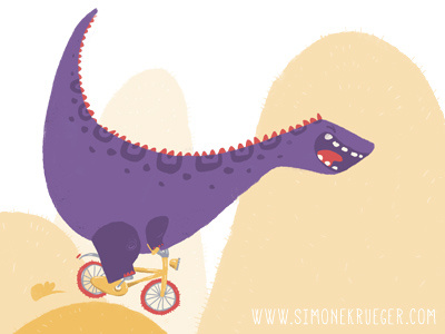 Biking Dino dino dinosaur illustration kidlitart