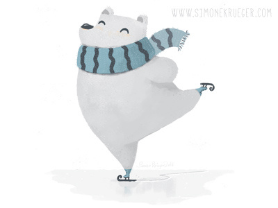 Ice skating Polar bear