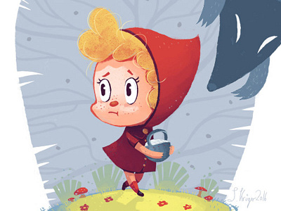 Little Red Riding Hood fairy tale illustration kidlitart