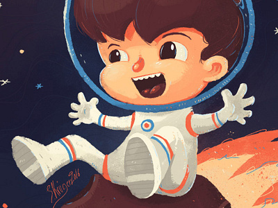 Space Girl girls illustration kidlitart space