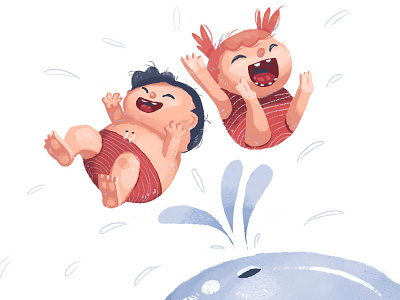 Splish splash - Summer Fun! fun illustration kidlitart kids summer wather