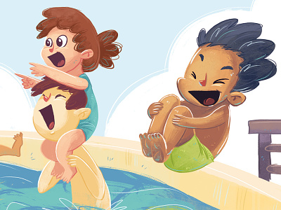 Summer time means pool time beach fun illustration kidlitart kids s summer sun swimming wather