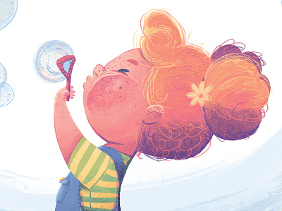 The Bubble Who Would Not POP! Cover bubble bubble soap childrens book cute girl illustration kidlitart nature