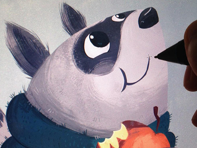 Racoon - Work in Progress autumn cute illustration kidlitart nature racoon