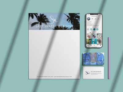 Salt Water Designs branding identity jewelry logo design photography print social content stationery