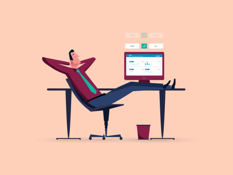 Chill out man! accounting ace chill illustration motion ux design xero