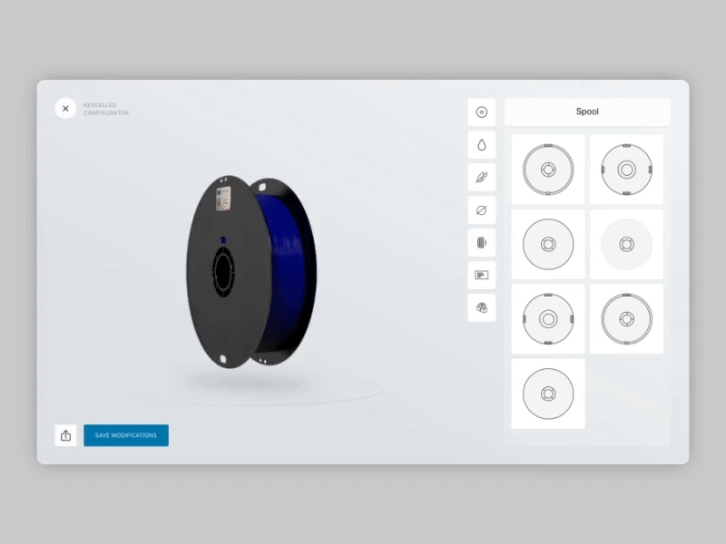 Online Configurator animation clean configurator design layout platform ui ux