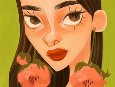 Peony Earrings illustration