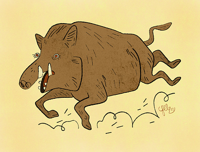 WILD HOG ON THE LOOSE illustration