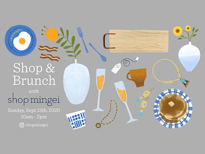 Shop & Brunch Event Branding! brunch event branding illustration shop shopping