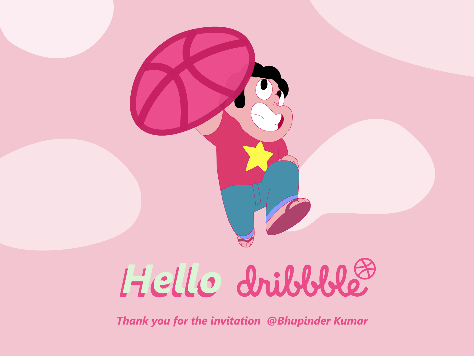 Dribbble debut anime character debut debutshot dribbble invite flat illustration illustrator pink steven universe vector