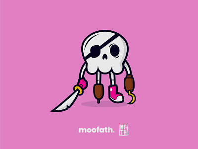 cute skull character animation character creative cute design flat illustration illustration art illustrator pink pirates vectorart