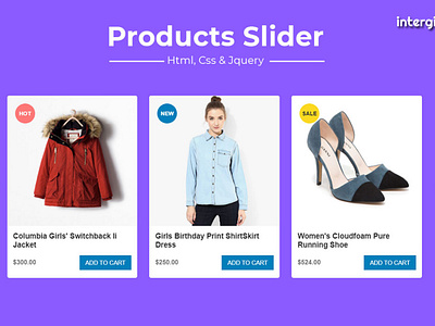 Product carousel slider HTML, CSS & Jquery