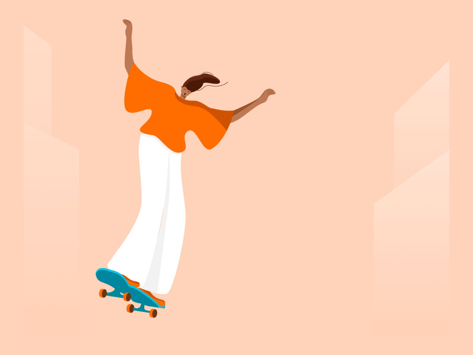 滑板少女 design illustration logo typography 动画