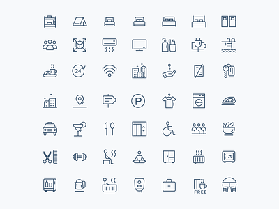 Iconography - Paytm Hotels app clean design hotels icon iconography icons illustration minimal ui vector