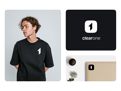 ClearOne In-house Branding app black brand identity branding design icon illustration logo minimal monochromatic product design vector white