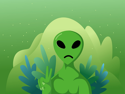 Alien coming illustration flat design illustration alien
