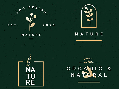 set line art nature logo design