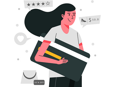 women holding credit card beauty design flatdesign illustration ui ux vector web