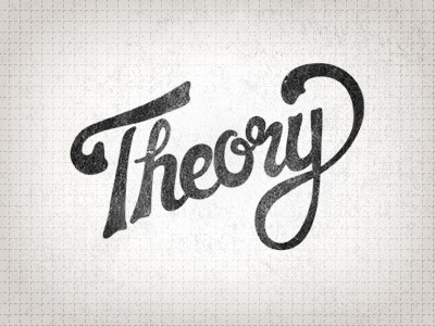 Theory Logo | Redone black hand drawn logo script theory vintage