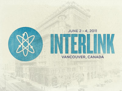 Interlink Logo blue conference logo texture vintage