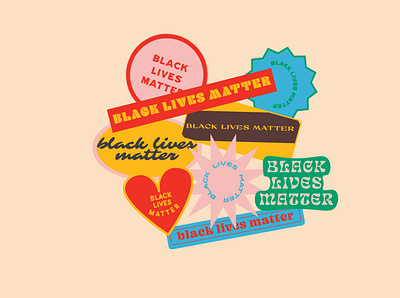 BLM Graphic Stickers black lives matter design icon illustration
