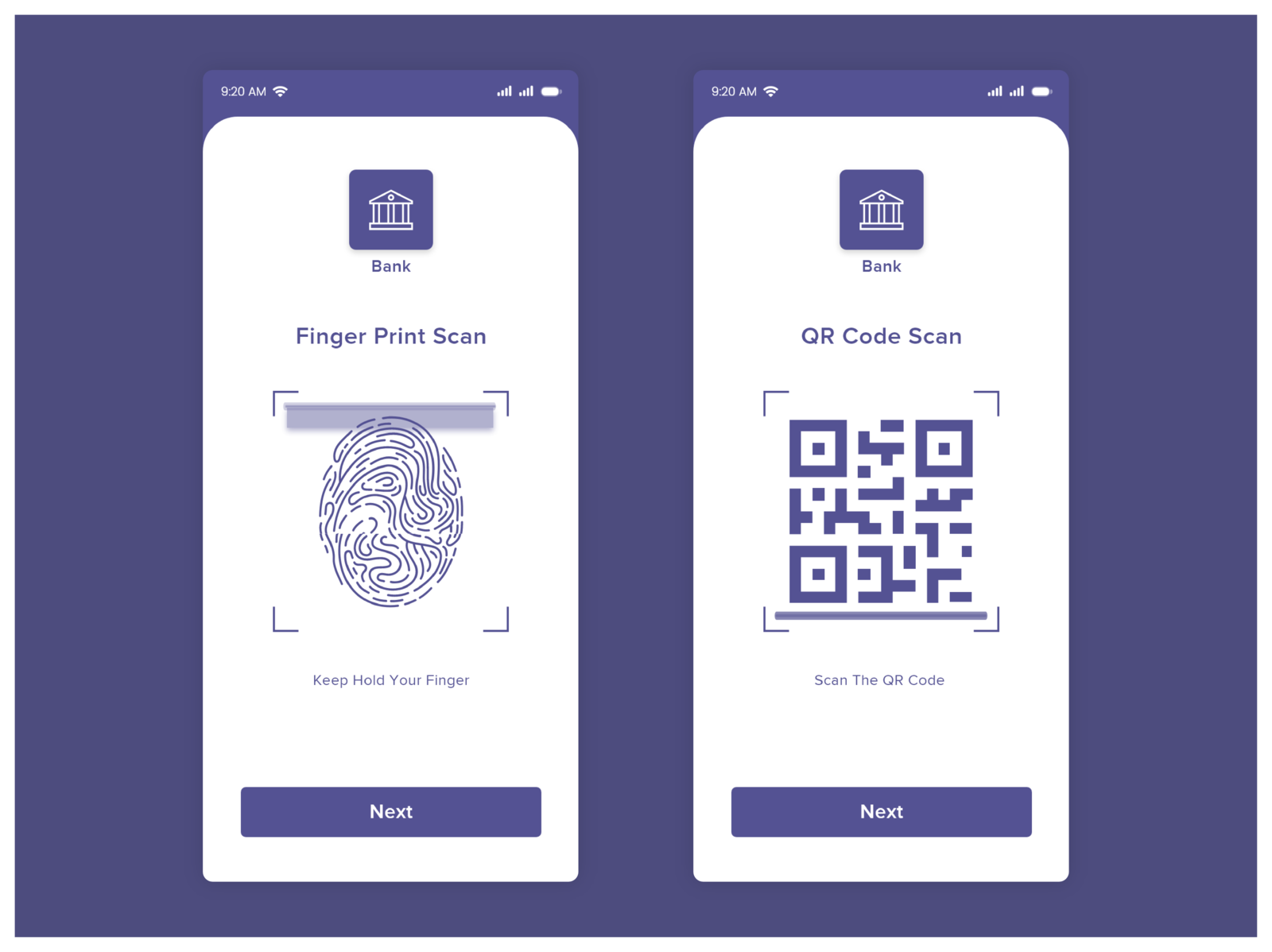 Finger Print & QR Code Scanner Screens by Arun on Dribbble