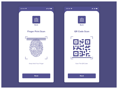 Finger Print & QR Code Scanner Screens andriod app appdesign design icon ios logo typography ui ux