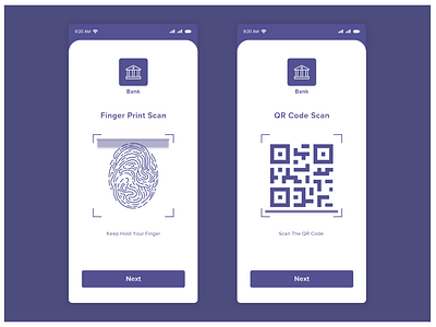 Finger Print & QR Code Scanner Screens