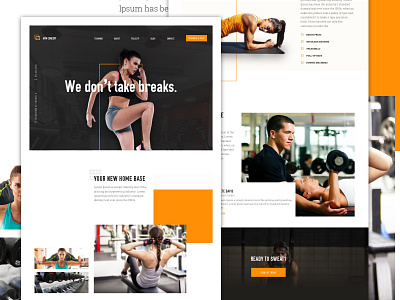 Gym Concept concept geometric homepage landing landing page mockup orange