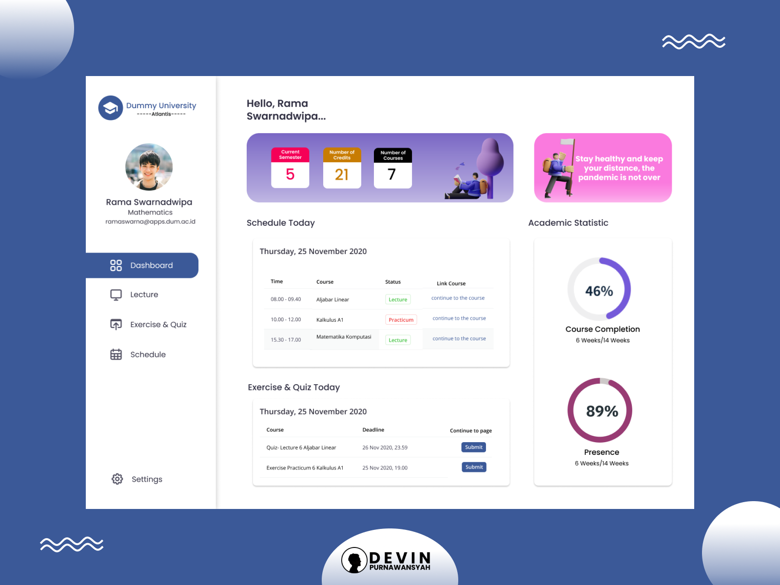 New Normal University Website Courses by Devin Purnawansyah on Dribbble