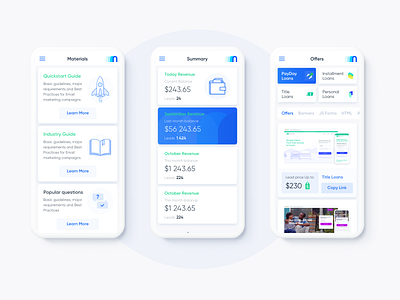 Interface Leadsgate Dashboard, Mobile version, Fintech | Lepshey app design banking banking app dashboad design finance fintech fintech interface illustration interface loan platform mobile version product product design startup ui ux uxui