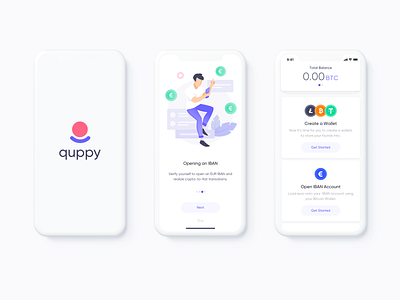 Mobile app Quppy Wallet, Fintech | Lepshey app app design banking banking app crypto wallet finance finance app fintech fintech app graphic design illustration mobile app neobank product product design startup ui ux uxui wallet