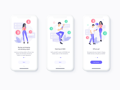 Mobile app Quppy Wallet, Onboarding, Fintech | Lepshey animation app app design banking banking app banking operation cryptocurrencies finance fintech illustration mobile app motion graphics neobank onboarding product design startup ui ux uxui wallet