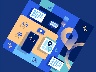 UI UX Isometric Software collage branding concept design graphic illustration ui ux vector web webdesign