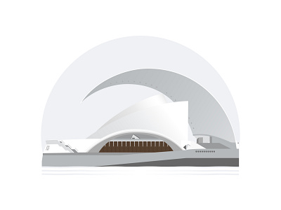 Auditorio de Tenerife arquitecture illustration vector