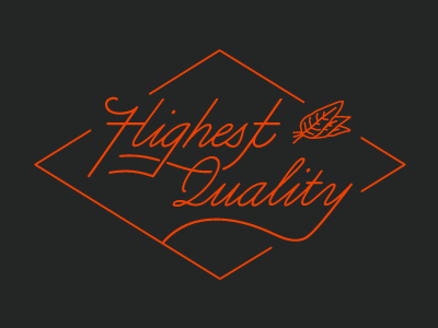 Highest Quality badge black lettering orange salem type typography winston