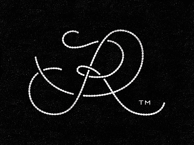 R black r script texture typography white