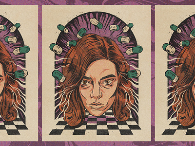 The Queen's Gambit comic art illustration netflix poster print retro texture thequeensgambit vintage